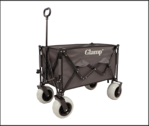 GLAMP עגלת שטח מתקפלת עם גלגלי בלון – כחול עוצמתי לנוחות מקסימלית