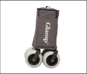GLAMP עגלת שטח מתקפלת עם גלגלי בלון – כחול עוצמתי לנוחות מקסימלית