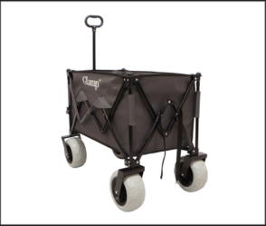 GLAMP עגלת שטח מתקפלת עם גלגלי בלון – כחול עוצמתי לנוחות מקסימלית