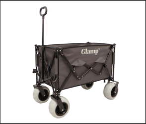 GLAMP עגלת שטח מתקפלת עם גלגלי בלון – כחול עוצמתי לנוחות מקסימלית