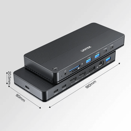 תחנת עגינה אוניברסלית UNITEK D1103A01 Dual 4K KVM 13 in 1   