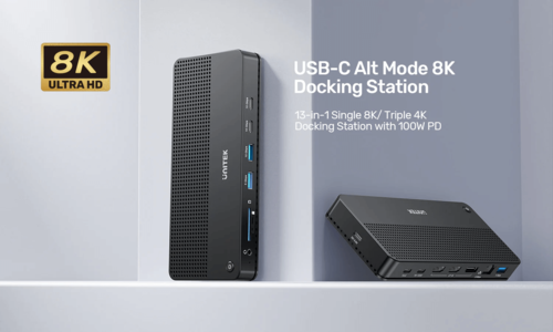 תחנת עגינה אוניברסלית Unitek D1104A01 USB-C 8K Docking Station with 100W PD 13 in 1