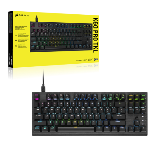  מקלדת מכנית-אופטית CORSAIR K60 PRO TKL RGB 