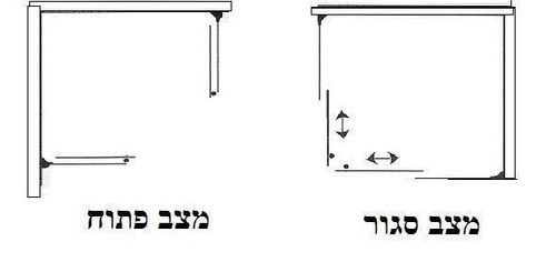 מקלחון הזזה דניאלה פינתי מרובע 86.5 עד 89 סמ -כולל התקנה בבניין עם מעלית