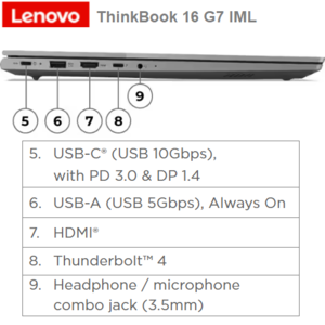 מחשב נייד Lenovo ThinkBook 16 G7 16"-U7-16GB-1TB-W11p