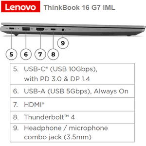 מחשב נייד Lenovo ThinkBook 16 G7 16"-U5-16GB-512GB-FreeDos