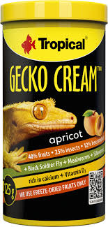 טרופיקל GECKO CREAM APRICOT   אבקת מזון לשממיות משמש 125 גר