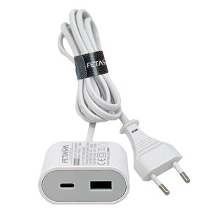 מטען & כבל מאריך USB+ TYPE C אורך כ- 1.8 מטר בצבע לבן