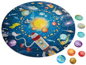 פאזל מערכת השמש עם 9 כוכבי לכת תלת מימדיים ושמש מאירה - 102 חלקים