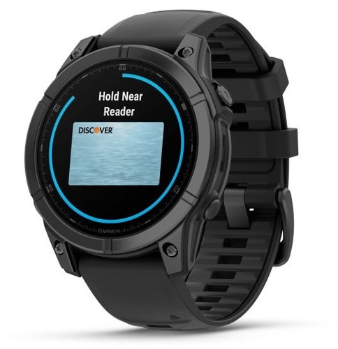 שעון חכם Garmin Fenix E AMOLED 47mm אפור צפחה פלדה עם רצועת סיליקון שחורה