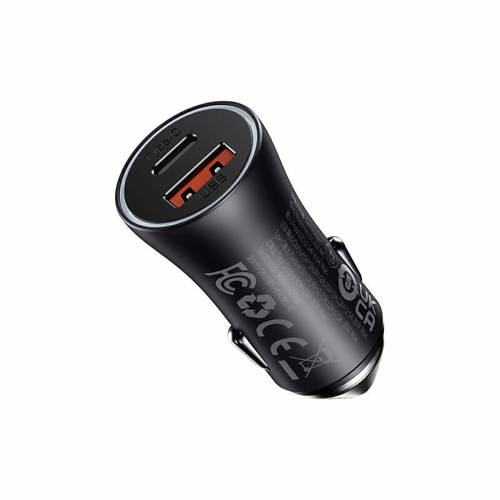 ראש מטען לרכב כפול עם יציאות  BASEUS USB + TYPE C 60W