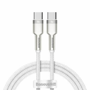 כבל טעינה וסנכרון מהיר  Baseus Cafule Type C - Type C 100W צבע לבן
