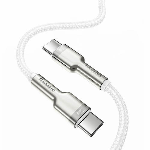 כבל טעינה וסנכרון מהיר  Baseus Cafule Type C - Type C 100W צבע לבן