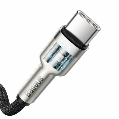 כבל טעינה וסנכרון מהיר  Baseus Cafule Type C - Type C 100W צבע שחור