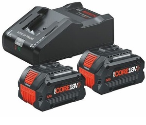 סט 2 סוללות 8A PRO CORE ומטען מהיר מבית BOSCH