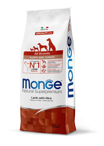 מונג' לגורים כבש ואורז 12 ק״ג Monge