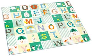 שטיח פעילות מתקפל גדול דו-צדדי במילוי XPE בהדפס ABC/עצים