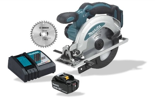 סט מסור עגול נטען ½ 6 18V מקיטה Makita DSS611 / XSS02 + סוללה 4 AH + מטען מהיר +  להב מסור עגול לעץ 160 מ