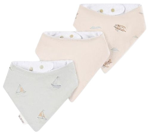 שלישיית סינרי בנדנה דו-צדדיים לספיגת רוק ולמראה אפנתי מקולקציית וינטג' - סירות/מטוסים