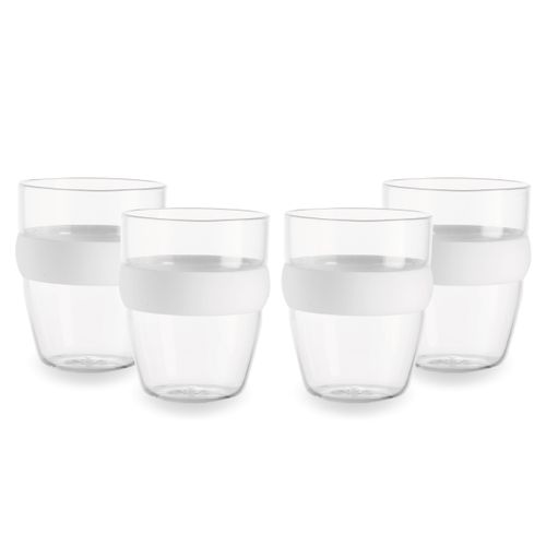 סט כוסות אספרסו עם חבק סיליקון - מארז 4 כוסות