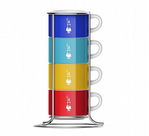 סט 4 כוסות קפוצינו צבעוניות BIALETTI