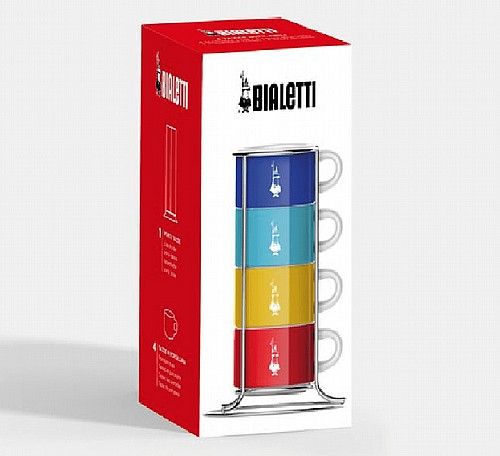 סט 4 כוסות קפוצינו צבעוניות BIALETTI