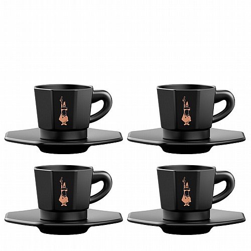 סט 4 כוסות אספרסו צבע שחור BIALETTI