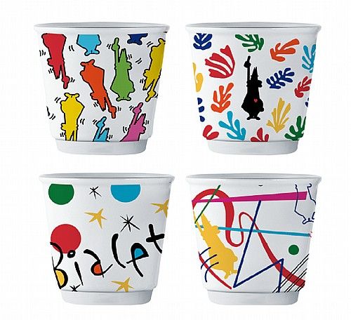 סט 4 כוסות אספרסו מעוצבות ללא ידיות BIALETTI