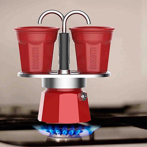 סט מקינטה ביאלטי מיני אקספרס+ 2 כוסות אדום Bialetti Set Mini Express Red
