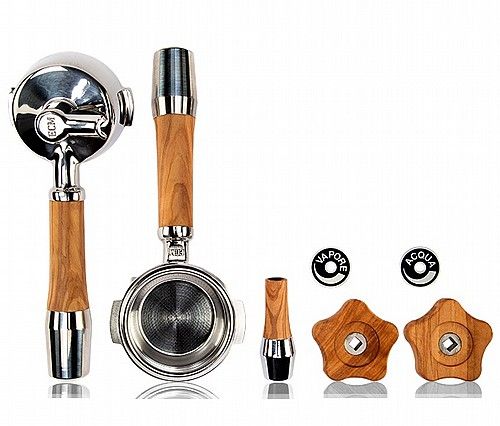 Olive Wood Handle Set With Rotary Valves - סט ידיות מעץ זית