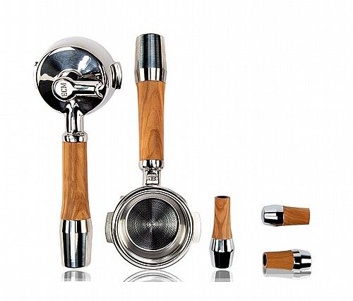 Olive Wood Handle Set With Lever Valves - סט ידיות מעץ זית