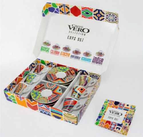 סט 6 כוסות אספרסו מעוצבות מבית CAFE VERO