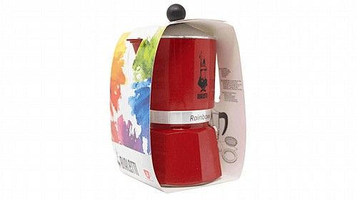 מקינטה BIALETTI MOKA RAINBOW (3 כוסות) - אדום