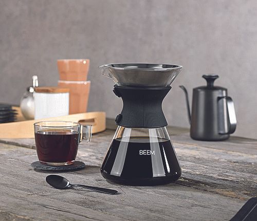 פור אובר מזכוכית לקפה פילטר 6 כוסות BEEM POUR OVER