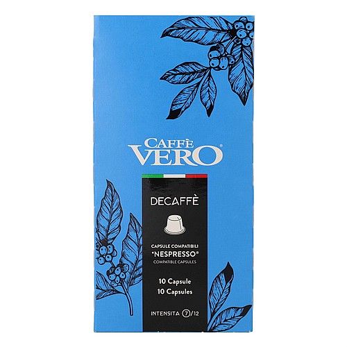 קפסולות CAFE VERO- DECAFFE תואם נספרסו (10 יח בקרטון)