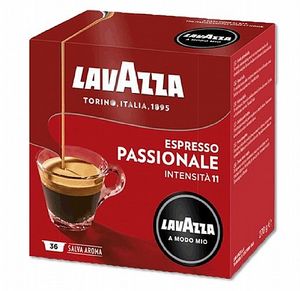 36 קפסולות קפה LAVAZZA A MODO MIO אורגינל תערובת Passionale- אדום