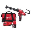 אקדח סיליקון נטען 310 מ"מ 12V כולל 2 סוללות 2AH מבית MILWAUKEE