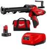 אקדח סיליקון נטען 310 מ"מ 12V כולל סוללה 4AH מבית MILWAUKEE