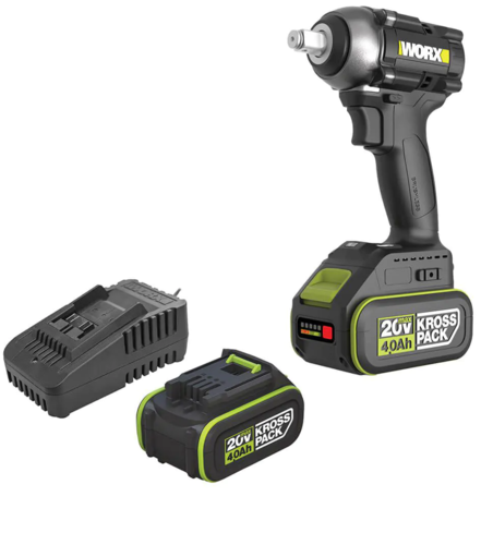 מפתח רטיטה נטען 20V דגם WE272.9 כולל 2 סוללות 4AH מבית WORX