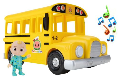 אוטובוס בית ספר צהוב מוזיקאלי עם דמות ג'יי ג'יי