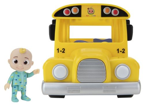 אוטובוס בית ספר צהוב מוזיקאלי עם דמות ג'יי ג'יי