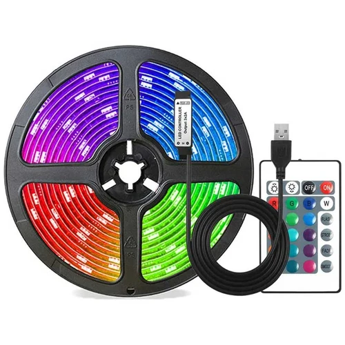 תאורת לד צבעונית בחיבור USB עם שלט 5 מטר