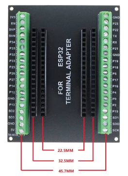 לוח תושבת פיתוח ממיר ESP32 38 PIN למהדקים