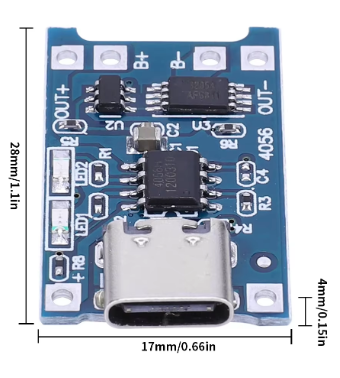 מודול טעינה 1A לסוללות TP4056 TC4056  LIPO