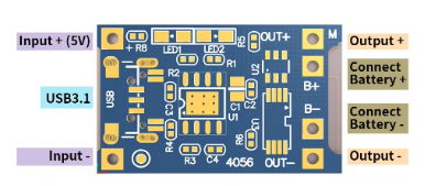 מודול טעינה 1A לסוללות TP4056 TC4056  LIPO