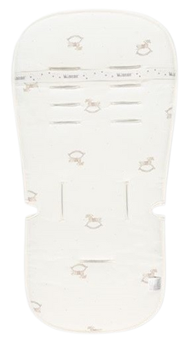 ריפודית 100% כותנה מעוצבת לעגלה או סלקל מקולקציית וינטג' - שמנת סוס נדנדה