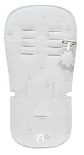 ריפודית 100% כותנה מעוצבת לעגלה או סלקל מקולקציית וינטג' - תכלת סירות