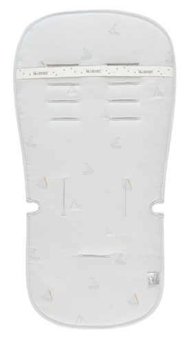 ריפודית 100% כותנה מעוצבת לעגלה או סלקל מקולקציית וינטג' - תכלת סירות