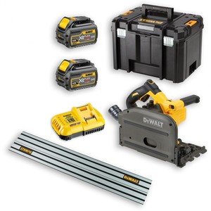 מסור עגול "6.5 יורד 54V + מסילה + שתי סוללות 6.0AH DEWALT