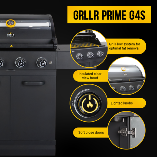 גריל גז 4 מבערים GRLLR PRIMEּ + כירת צד